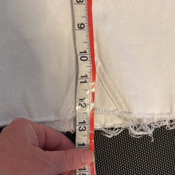 Hollister White Jean Ripped Denim Skirt High Waisted - Picture 6 of 9